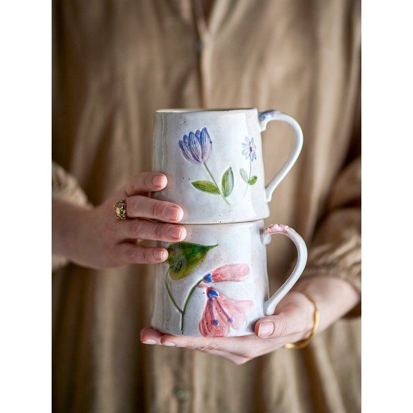 Kremno bele keramične skodelice v kompletu 2 ks 430 ml Camilla – Bloomingville-image-4