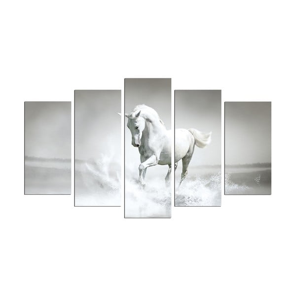 Večdelna slika Beli konj, 110 x 60 cm