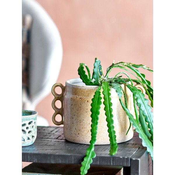 Ročno poslikan okrasni cvetlični lonec iz kamenine ø 15 cm Souri – Bloomingville-image-1