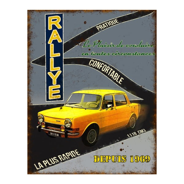 Kovinski znak Antic Line Rallye, 22 x 28 cm