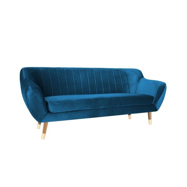 Modra žametna zofa Mazzini Sofas Benito, 188 cm-image-2