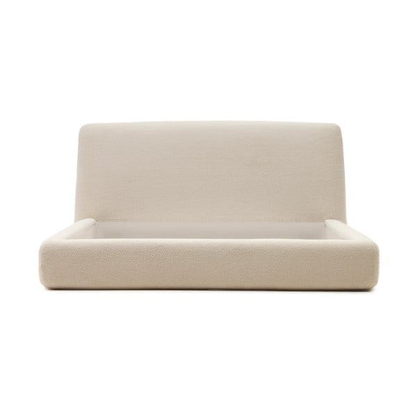 Bež oblazinjena zakonska postelja 160x200 cm Martina – Kave Home-image-3