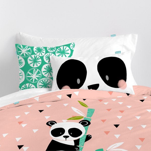 Otroška bombažna posteljnina Moshi Moshi Panda Garden, 140 x 200 cm-image-1