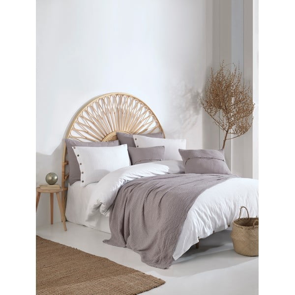 Bela podaljšana posteljnina za zakonsko posteljo iz renforce bombaža 240x220 cm Como Striped – Mila Home Luxury-image-1