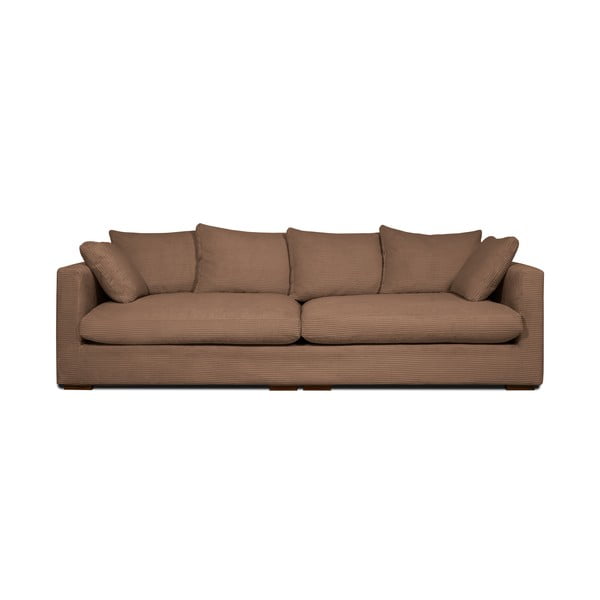 Svetlo rjava sedežna garnitura iz rebrastega žameta 266 cm Comfy – Scandic
