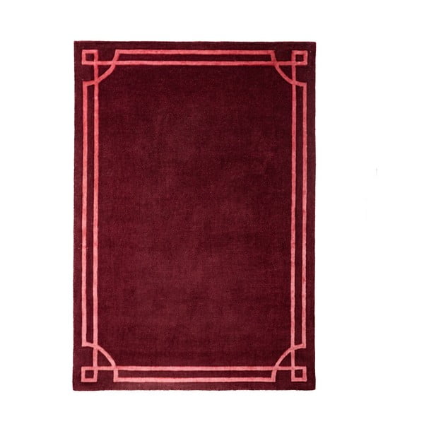 Bordo rdeča ročno tkana volnena preproga 160x230 cm Gatsby – Flair Rugs