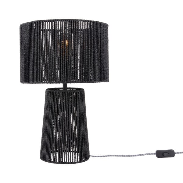 Črna namizna svetilka s senčnikom iz papirnatega prepleta (višina 47 cm)  Forma Pin – Leitmotiv