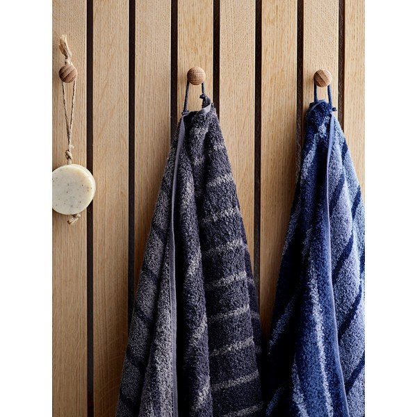 Modra frotirasta bombažna brisača Södahl Stripes, 140 x 70 cm-image-1