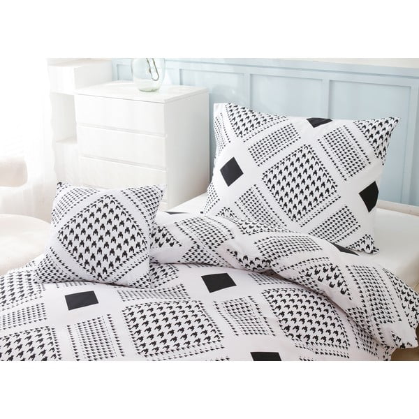 Črna/bela 3-delna posteljnina iz mikrosatena 140x200 cm Roberto – My House-image-2