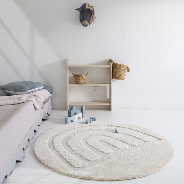 Kremno bela otroška preproga ø120 cm Rainbow Dream S – Nattiot-image-3