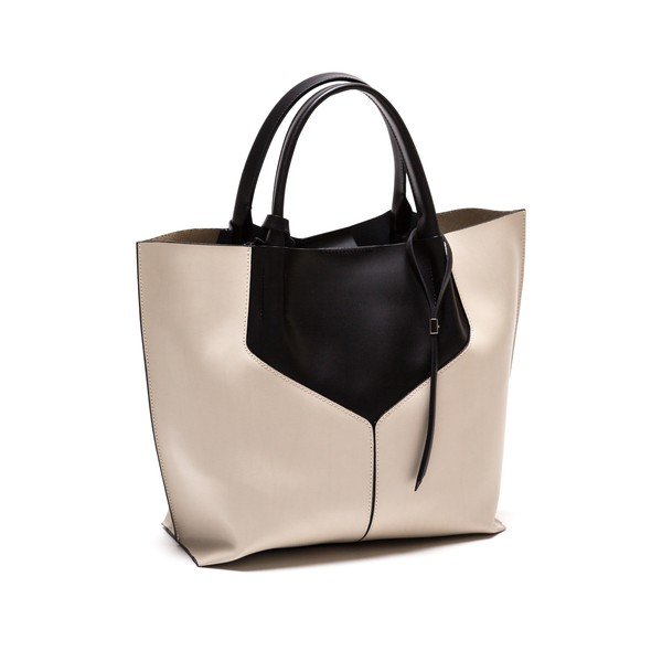 Usnjena torbica Anna Luchini 86 Nero Beige-image-2