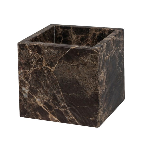 Temno rjav marmorni kopalniški organizator za vatke ali vatirane palčke Marble – Mette Ditmer Denmark