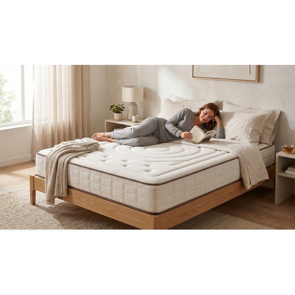 Trda/srednje trda obojestranska vzmetnica iz pene 200x200 cm Cashmere Premier – Moonia-image-1