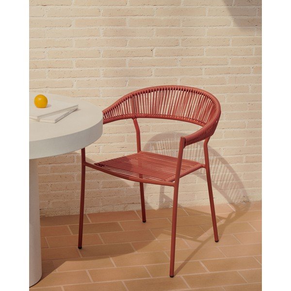 Opečnato oranžni jedilni stoli iz umetnega ratana v kompletu 4 ks Futadera – Kave Home-image-1