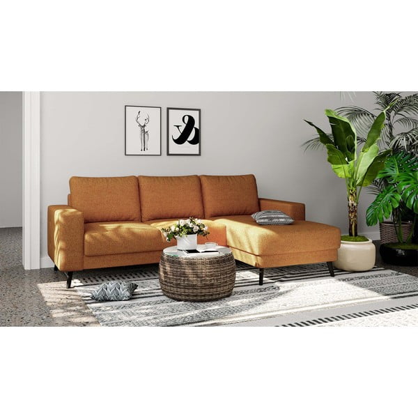 Oranžna kotna sedežna garnitura (desni kot) Fynn – Ghado-image-1