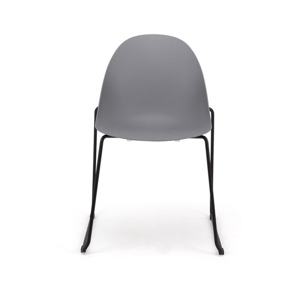 Komplet 2 sivih jedilnih stolov s črnim podnožjem Bonami Essentials Viva-image-2