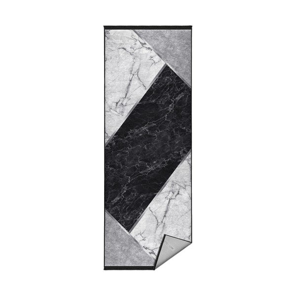 Belo-črn tekač 80x200 cm - Mila Home