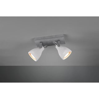 Siva stenska svetilka za 2 žarnici Trio Concrete, dolžina 23 cm