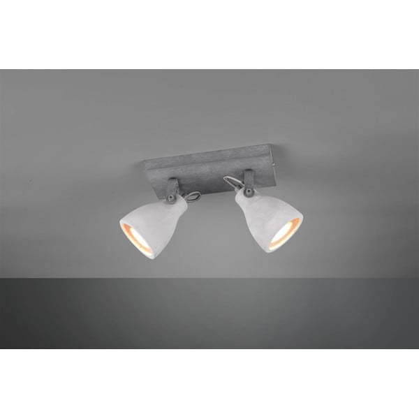 Siva stenska svetilka za 2 žarnici Trio Concrete, dolžina 23 cm-image-1