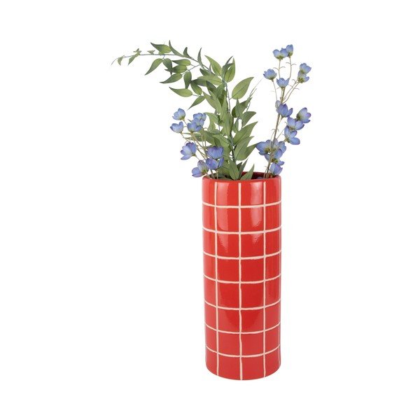 Rdeča keramična vaza (višina 40 cm) Retro Tiles – PT LIVING-image-3