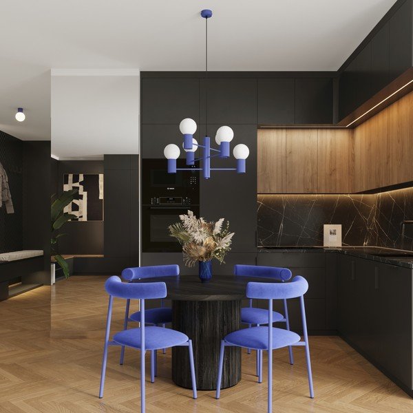 Modra viseča svetilka s steklenim senčilom Orbital – Sollux-image-2