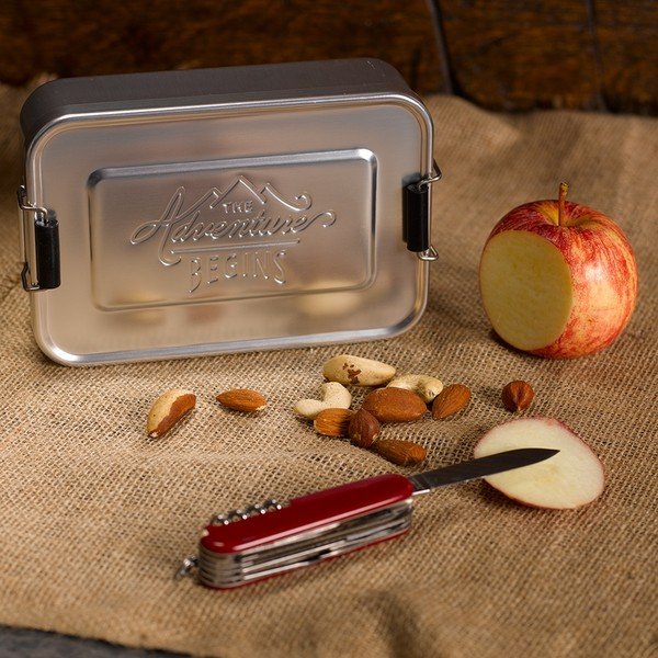Gentlemen's Hardware Silver Tin Aluminium Snack Box, 120 x 101 x 30 mm-image-1