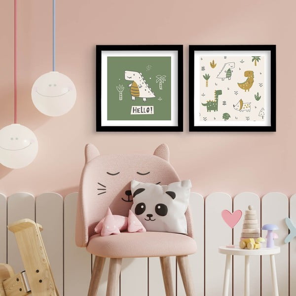 Otroške slike v kompletu 2 ks 33x33 cm Hello – Wallity-image-1