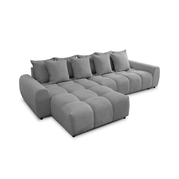 Siva kotna sedežna garnitura (levi kot/z ležalnikom) Albane  – Ropez-image-2