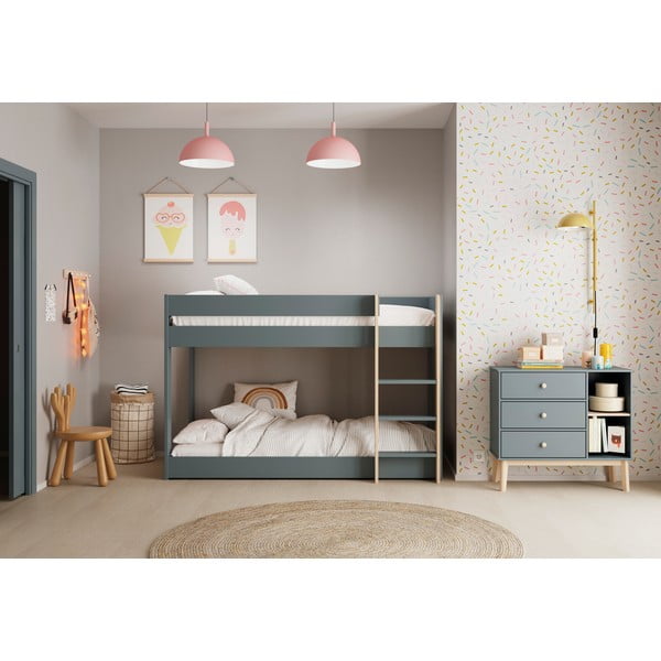 Prašno zelena pograd otroška postelja z letvenim dnom 90x190 cm Angel – Marckeric-image-1