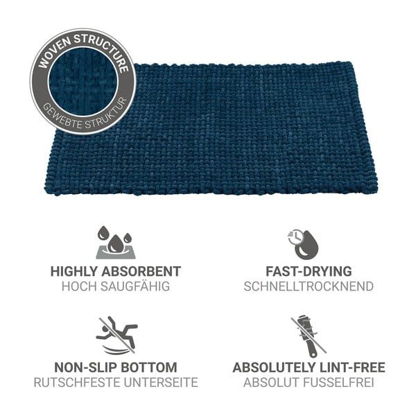 Temno modra tekstilna kopalniška preproga 50x80 cm Covelo – Wenko-image-4