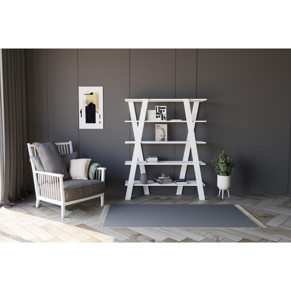 Bela knjižna polica 120x150 cm Conde - Kalune Design-image-3