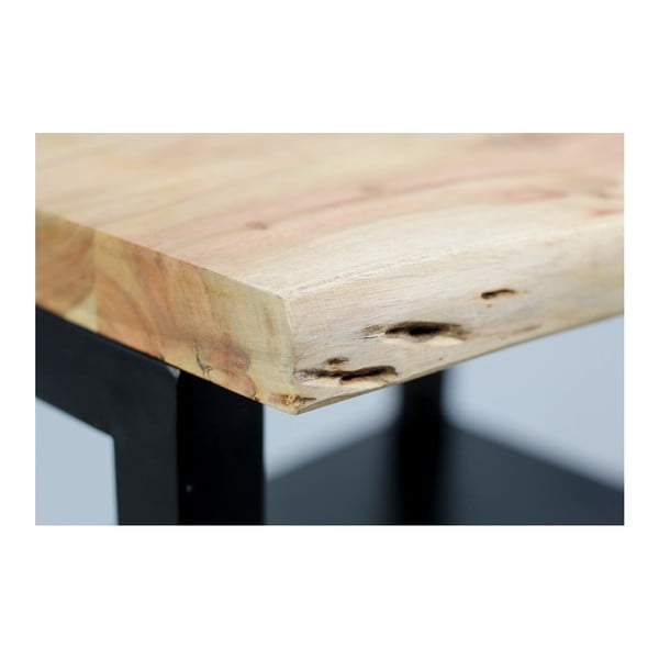 Dodatna mizica iz akacijevega lesa s polico HSM Collection SoHo-image-1