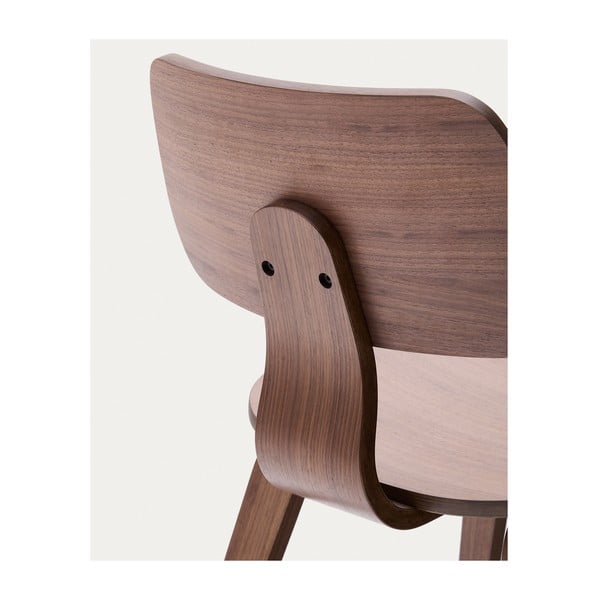 Temno rjav jedilni stol v orehovem dekorju Gena – Kave Home-image-4