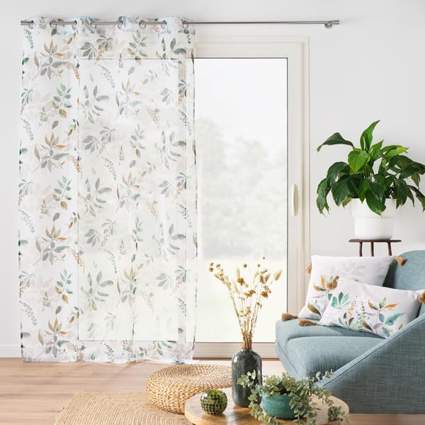 Belo-zelena prosojna zavesa 140x240 cm Dilaris – douceur d'intérieur-image-4