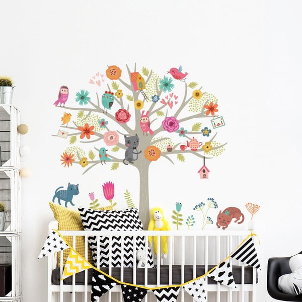 Komplet otroških stenskih nalepk Ambiance Skandinavian Tree-image-2