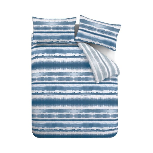 Modra posteljnina Catherine Lansfield Tie Dye Seersucker, 135 x 200 cm