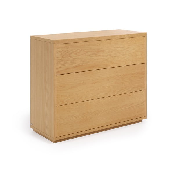 Nizka komoda v hrastovem dekorju v naravni barvi 90x75 cm Abilen - Kave Home-image-2