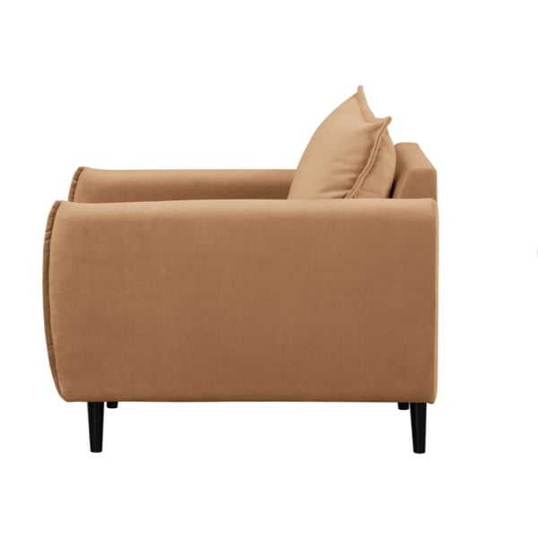 Rjav žameten fotelj Juli – Ropez-image-2