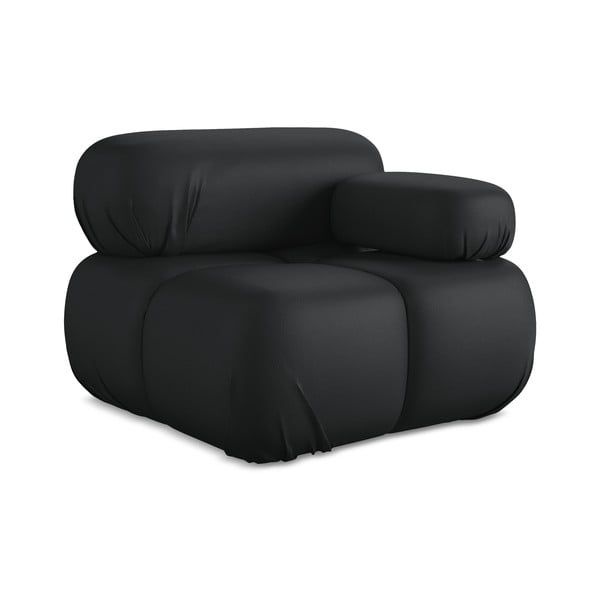 Črn modul za sedežno garnituro iz umetnega usnja (desni kot) Lokua – Makamii-image-1