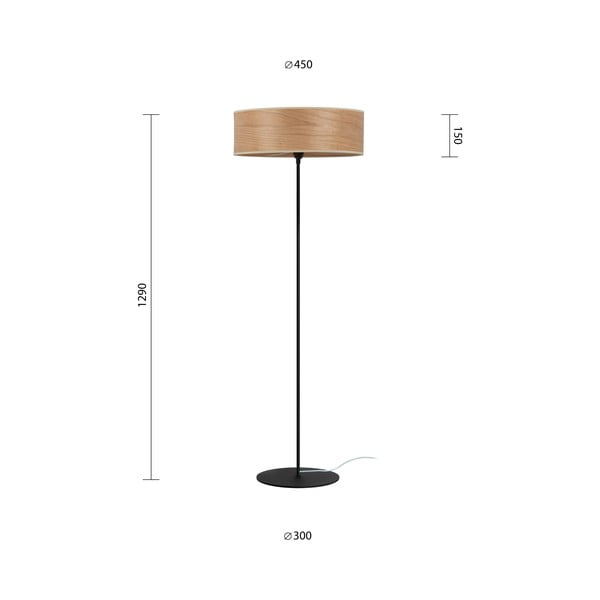 Stoječa svetilka iz češnjevega furnirja Sotto Luce TSURI XL, ø 45 cm-image-2