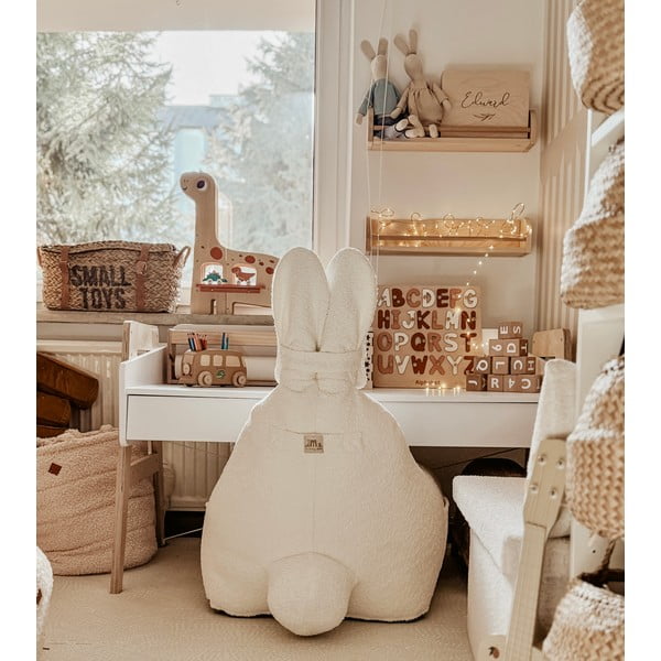 Kremno bela otroška vreča za sedenje Funny Bunny – The Brooklyn Kids-image-1