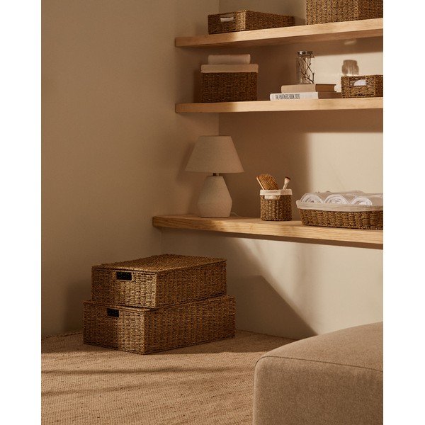 Košare v kompletu 2 ks iz morske trave 40x60x21 cm Tossa – Kave Home-image-1