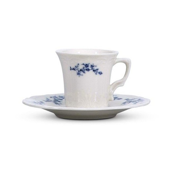 Bela/modra porcelanasta skodelica za espresso 110 ml Retro – BonBistro-image-3