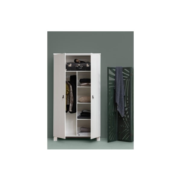 Bela garderobna omara iz masivnega bora 111x202 cm Ties – WOOOD-image-4