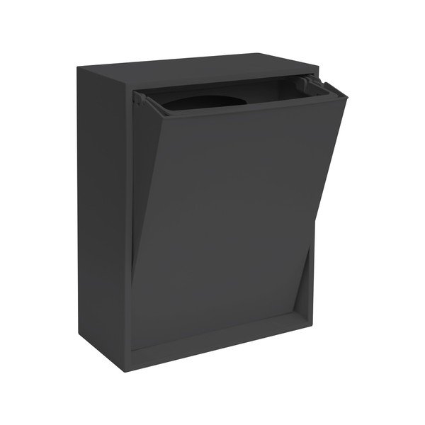 Črn koš za smeti za ločevanje odpadkov/stenski iz reciklirane plastike Recycling Box – ReCollector