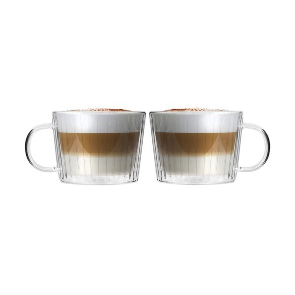 Steklene skodelice v kompletu za kapučino 2 ks 250 ml Livio Duo – Vialli Design