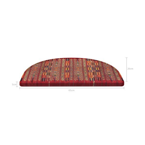 Komplet 16 rdečih preprog za stopnice Vitaus Anatolia, 65 x 20 cm-image-4