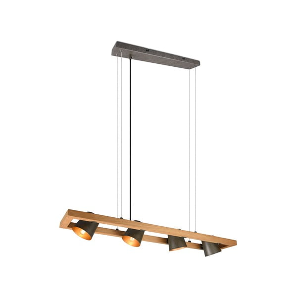 Viseča svetilka v črni in naravni barvi Bell – Trio-image-2