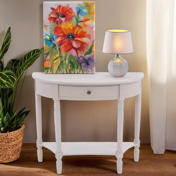 Siva stranska mizica iz masivnega bora 33x81 cm Heritage – Premier Housewares-image-2