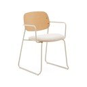 Kovinski jedilni stol z nasloni za roke v bež in naravni barvi Meli – Kave Home